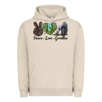 Pigment French Oak Peace Love Gorillas Urban Hoodie - LillyAllenDesigns