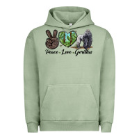 Pigment Oil Green Peace Love Gorillas Urban Hoodie - LillyAllenDesigns