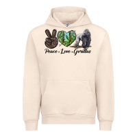 Sandshell Peace Love Gorillas Urban Hoodie - LillyAllenDesigns