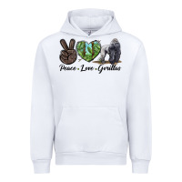 White Peace Love Gorillas Urban Hoodie - LillyAllenDesigns