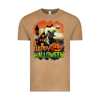 Vintage Camel Happy Halloween With Black Cat Vintage Tee - LillyAllenDesigns
