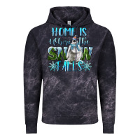 Cloud Black Home Is Where The Snow Falls Winter Penguin Vintage Hoodie - LillyAllenDesigns