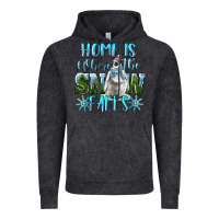 Vintage Black Home Is Where The Snow Falls Winter Penguin Vintage Hoodie - LillyAllenDesigns