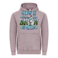 Home Is Where The Snow Falls Winter Penguin Vintage Hoodie | Teevron