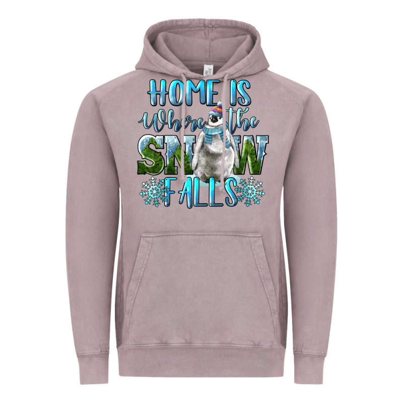 Home Is Where The Snow Falls Winter Penguin Vintage Hoodie by LillyAllenDesigns | Teevron