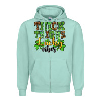 Seafoam St. Patrick's Thick thighs lucky vibes Zipper Hoodie - OliviaCreatesArt