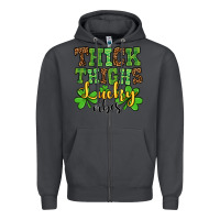 Smoke St. Patrick's Thick thighs lucky vibes Zipper Hoodie - OliviaCreatesArt