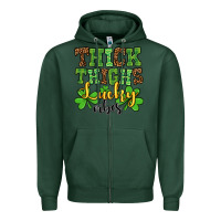 Sports Green St. Patrick's Thick thighs lucky vibes Zipper Hoodie - OliviaCreatesArt