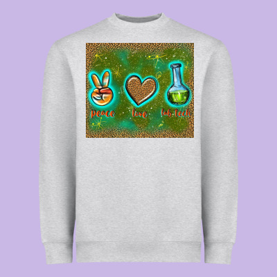Peace Love Lab Tech Heavyweight Sweatshirt Designed By Tumblerdesignbyshophia