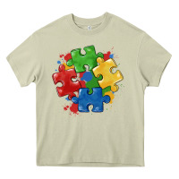 Mossy autism puzzles Heavy Core Tee - MaliasSmallBusiness