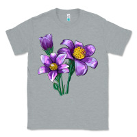Heather Grey Pasque Flower Illustrations Classic Tee - LillyAllenDesigns
