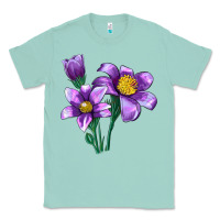 Seafoam Pasque Flower Illustrations Classic Tee - LillyAllenDesigns
