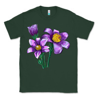 Sports Green Pasque Flower Illustrations Classic Tee - LillyAllenDesigns