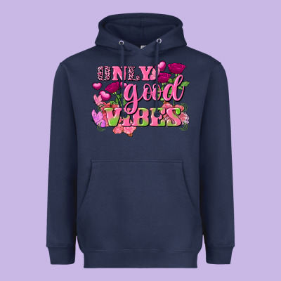 Valentine's Day Only Good Vibes Heavyweight Hoodie Designed By Fadigitalartstudio