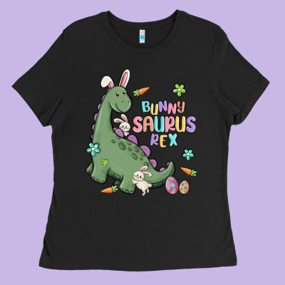 Bunny Saurus Rex Ladies Tee Designed By Maliassmallbusiness