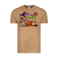 Vintage Camel Happy Halloween With Yorkshire Terrier Dog Vintage Tee - LillyAllenDesigns