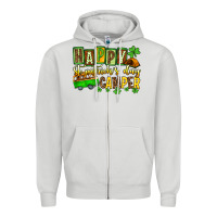 Dove Grey St. Patrick's Happy St. Patrick's Day camper Zipper Hoodie - OliviaCreatesArt