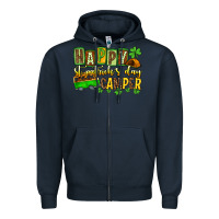 Navy St. Patrick's Happy St. Patrick's Day camper Zipper Hoodie - OliviaCreatesArt