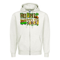 Oatmeal Heather St. Patrick's Happy St. Patrick's Day camper Zipper Hoodie - OliviaCreatesArt