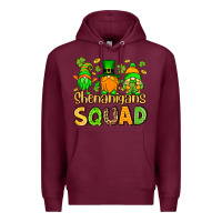 Burgundy St. Patrick's Shenanigans squad gnomies Premium Hoodie - OliviaCreatesArt