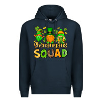 Navy St. Patrick's Shenanigans squad gnomies Premium Hoodie - OliviaCreatesArt