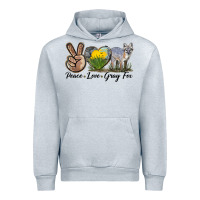 Heather Grey Peace Love Gray Fox Urban Hoodie - LillyAllenDesigns