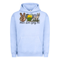 Pigment Grape Ice Peace Love Gray Fox Urban Hoodie - LillyAllenDesigns