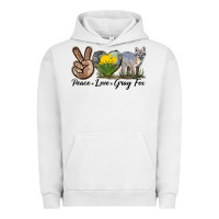 Pigment Lunar Rock Peace Love Gray Fox Urban Hoodie - LillyAllenDesigns