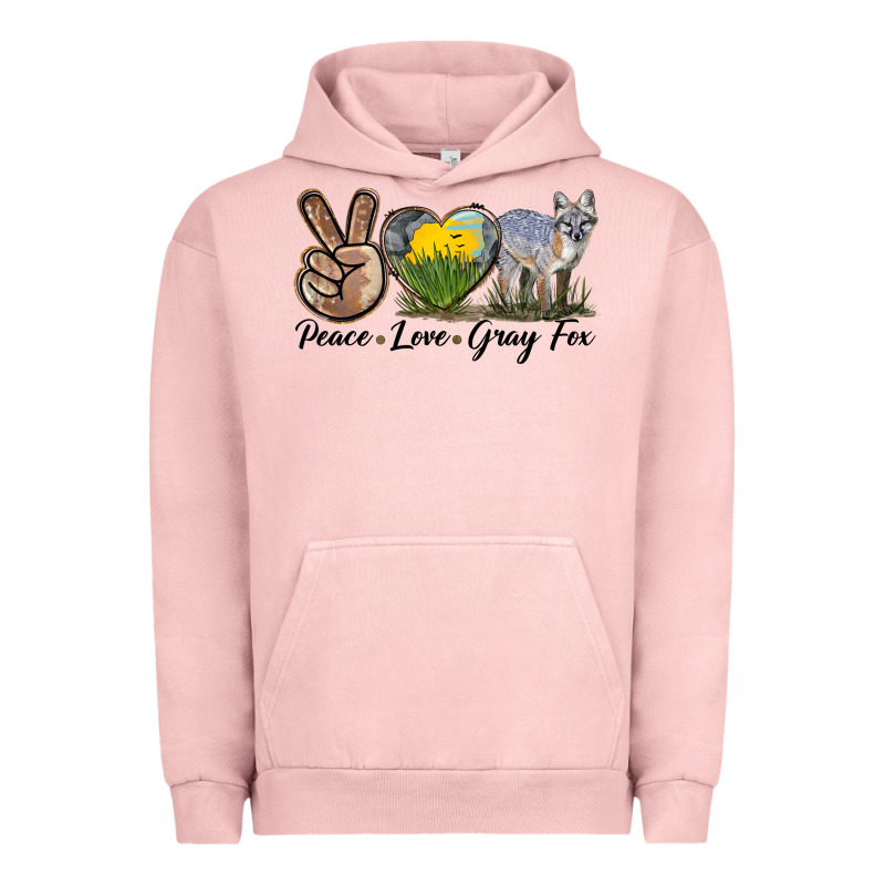 Peace Love Gray Fox Urban Hoodie by LillyAllenDesigns | Teevron