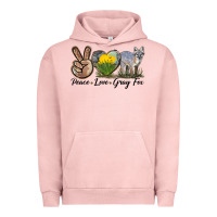 Pigment Salmon Peace Love Gray Fox Urban Hoodie - LillyAllenDesigns