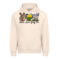 Sandshell Peace Love Gray Fox Urban Hoodie - LillyAllenDesigns