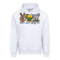 White Peace Love Gray Fox Urban Hoodie - LillyAllenDesigns