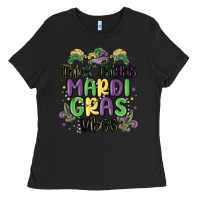 Black thick thighs mardi gras vibes Ladies Tee - MaliasSmallBusiness