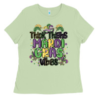 Matcha thick thighs mardi gras vibes Ladies Tee - MaliasSmallBusiness