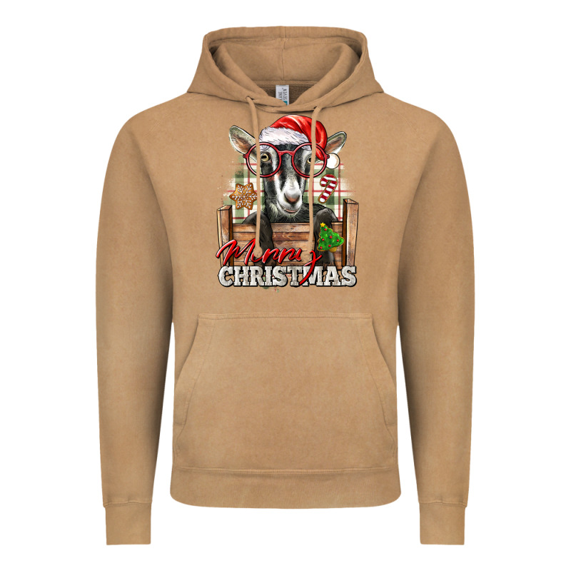Merry Christmas Alpine Goat Vintage Hoodie by LillyAllenDesigns | Teevron