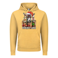 Vintage Mustard Merry Christmas Alpine Goat Vintage Hoodie - LillyAllenDesigns