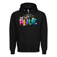 Black Easter Day He is alive Zipper Hoodie - OliviaCreatesArt