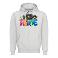 Dove Grey Easter Day He is alive Zipper Hoodie - OliviaCreatesArt