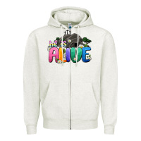 Oatmeal Heather Easter Day He is alive Zipper Hoodie - OliviaCreatesArt