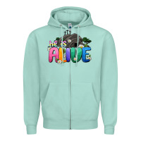 Seafoam Easter Day He is alive Zipper Hoodie - OliviaCreatesArt