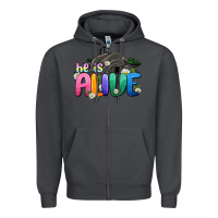 Smoke Easter Day He is alive Zipper Hoodie - OliviaCreatesArt