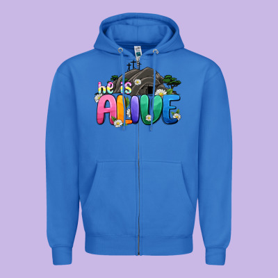 Easter Day He Is Alive Zipper Hoodie Designed By Oliviacreatesart