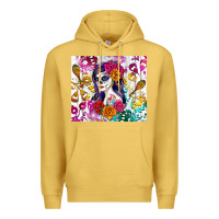 Antique Gold sugar skull girl Premium Hoodie - RanaPortraitStore