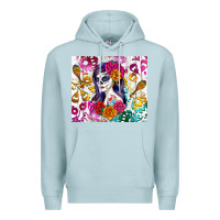 Blue Mist sugar skull girl Premium Hoodie - RanaPortraitStore