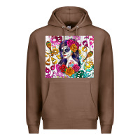 Chestnut sugar skull girl Premium Hoodie - RanaPortraitStore