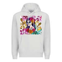 Dove Grey sugar skull girl Premium Hoodie - RanaPortraitStore