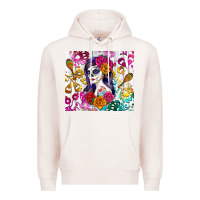 Pale Pink sugar skull girl Premium Hoodie - RanaPortraitStore