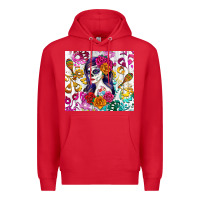 Red sugar skull girl Premium Hoodie - RanaPortraitStore
