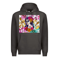 Smoke sugar skull girl Premium Hoodie - RanaPortraitStore