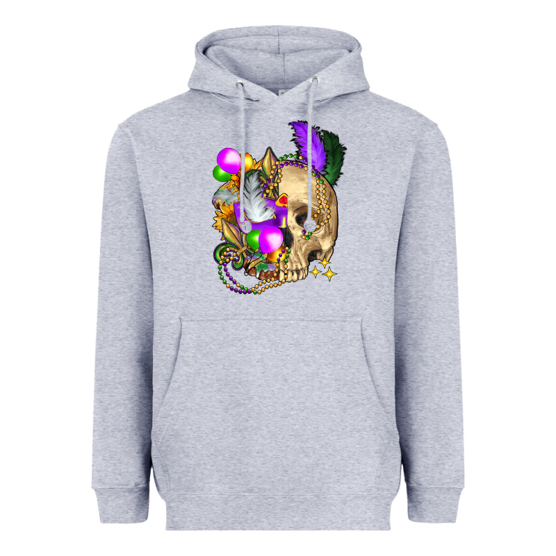 Mardi Gras Skull Heavyweight Hoodie by FaDigitalArtStudio | Teevron
